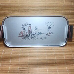 Canada Centennial Tray / Plaque Jacques Cartier Kanata Hochelaga Aluminium